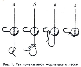 Как привязывают мормышку к леске.